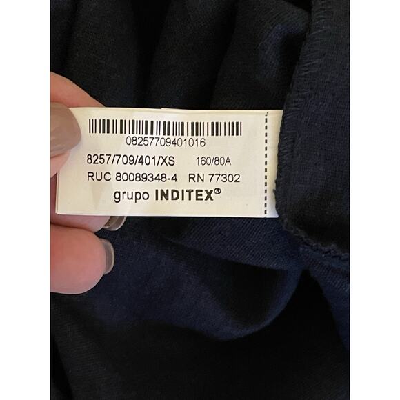 Zara Linen Navy Blue Sleeveless Button-down Maxi Shirt Dress Size XS - Picture 12 of 15